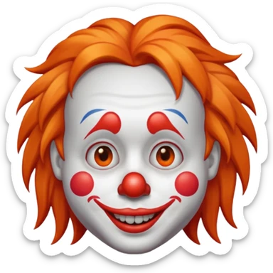 whatsapp clown emoji with long hair sticker