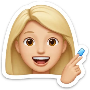 Tête de profil, et qui fait chute en montrant sa bouche sticker