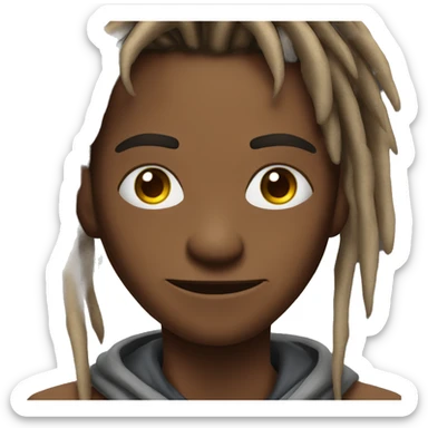 A brown skin assassin with dreads and hypnotic eyes sticker