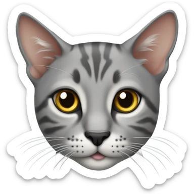 Serengeti cat sitting grey sticker