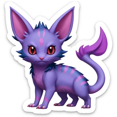 Sneasel-Purrloin-Nidorino-Fakémon-hybrid-creature (full body)  sticker