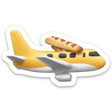 Breadstick as a passenger in a plane sticker