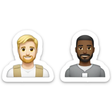 a blond bearded guy together with a black guy without a beard in an ATB uniform sticker