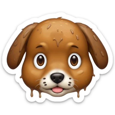 dog face after playing outside in the mud sticker