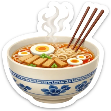 ramen bowl with two chopsticks sticker