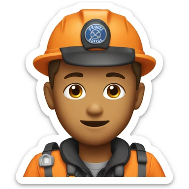 search an rescue personnel orange uniform sticker