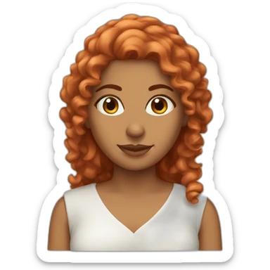 Arab woman with curly red hair sticker