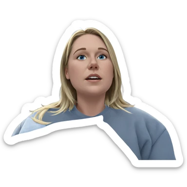 blonde girl under blue sky sticker