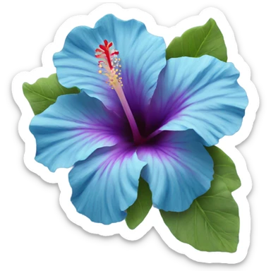 Blue hibiscus flower sticker