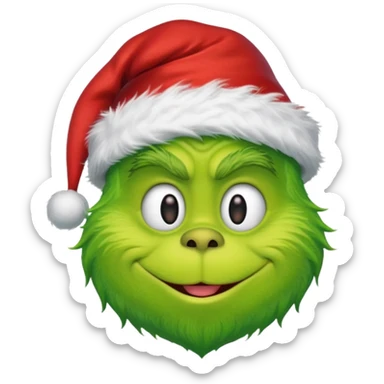 Create an emoji of the gtinch with a Santa hat sticker