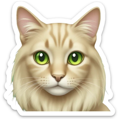 Long hair beige cat with green eyes sticker