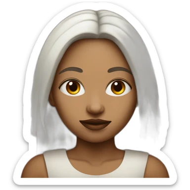 white tribe woman with red paint sticker