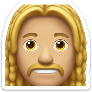 man long hair muscles sticker