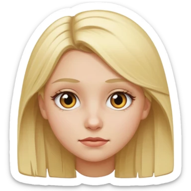 Girl crooked eye blond  sticker