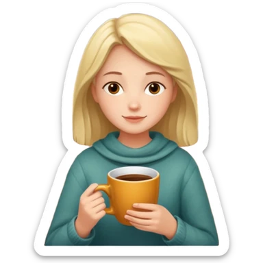 🍁☕📖 Cozy autumn evening with a warm coffee and a book sticker