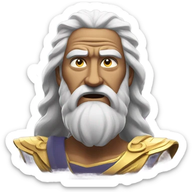 zeus with ligthning on his eyes sticker