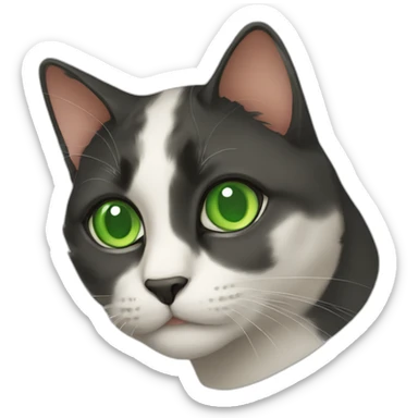 a tricolor cat with green eyes sticker