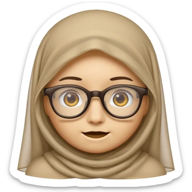 A veiled emoji wearing glasses sticker