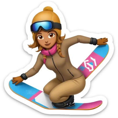 Female snowboarder  sticker
