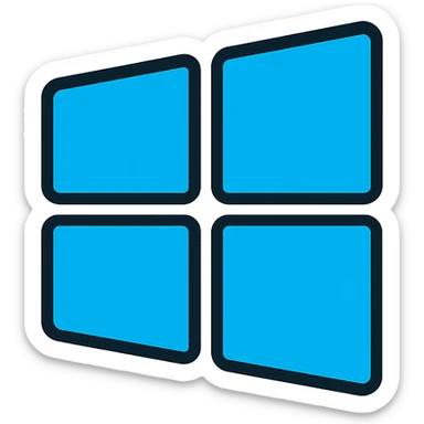 windows logo, modern, flat icon style sticker