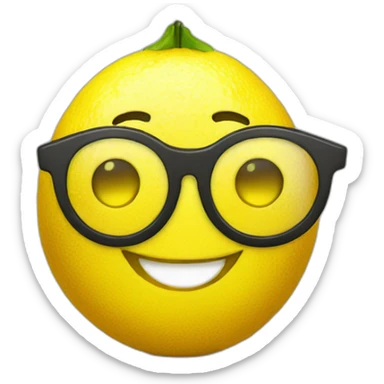 Happy Lemon with nerd glasses sticker