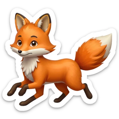 fox running fast sticker