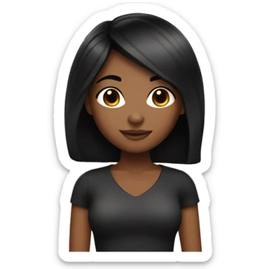 Pretty Brown skin girl with straight black hair sticker