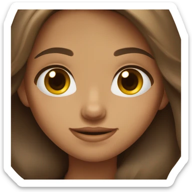 Girl with long brown hair hazel eyes dimples  sticker