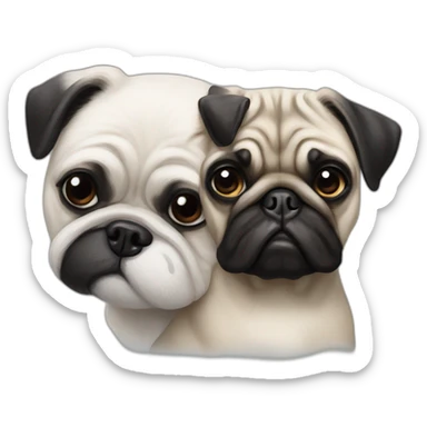 A black and white shitzu next to a pug sticker