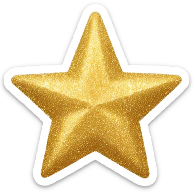 Gold glitter star sticker