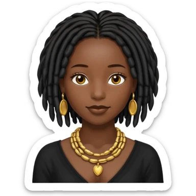 a pretty black girl with black pretty shoulder-length locs sticker