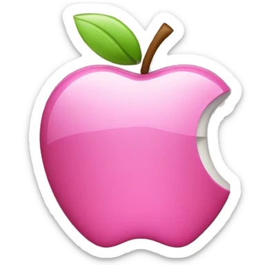 Apple logo pink sticker