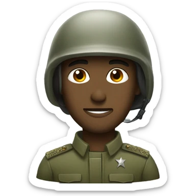 Persona con casco militar sticker