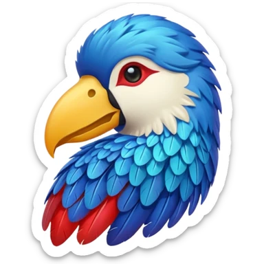 beija-flor como pluma azul e pé vermelho sticker