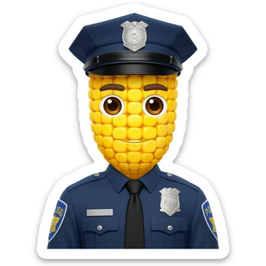 Police officer made of corn sticker