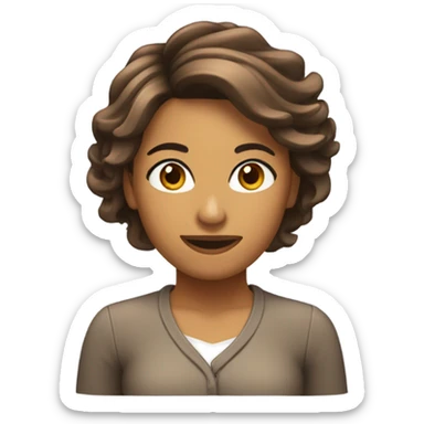 Chica de pelo lacio cafe  sticker