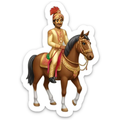 Indian groom on horse sticker