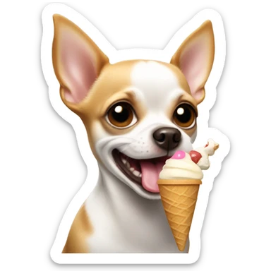 chiwawa eating ice cream sticker