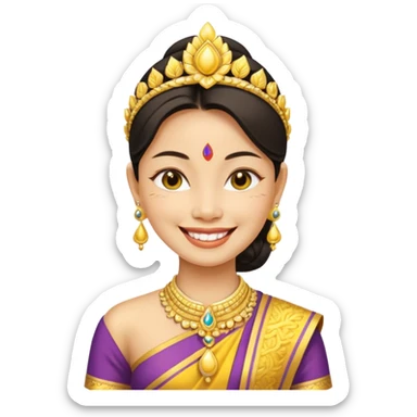 It is meant to depict a Thai woman, a yellow Asian, in the standard attire of her country.The emote is meant to depict a Thai woman in the classic attire of her country. sticker