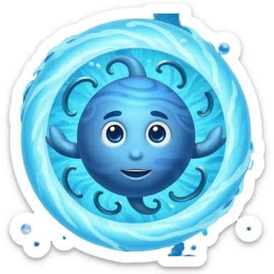 Planet Neptune with clock hands inside of it sticker