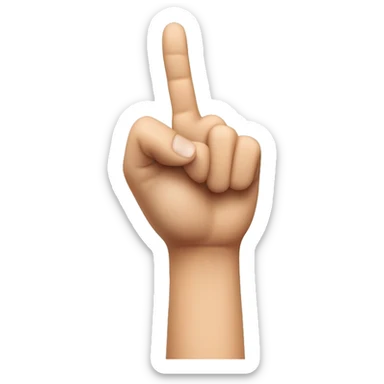 A hand doing the me-too sign in sign-language. The hand should have the pinky up and the thumb up, but every other finger should be down. sticker