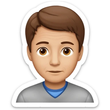 boy hair brown 70 yeear old sticker