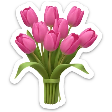 Pink tulip bouquet sticker