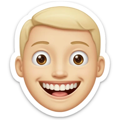 big smile with missing front tooth sticker