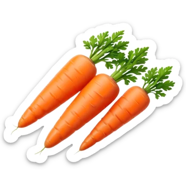 Baby-cut carrots, small cylindrical orange pieces, rounded ends, no green tops sticker