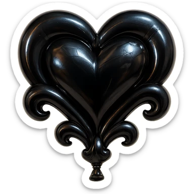 black gothic heart, ornate, dark, elegant sticker