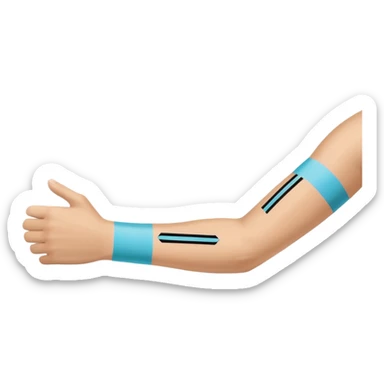 forearm with kinesio tape (physiotherapy)  sticker