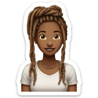 Pretty girl with brown ombré dread locs sticker