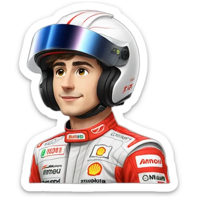 Charles leclerc avec un casque de f1 sticker