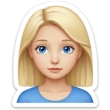 Girl blonde hair blue eyes VERY pretty sticker